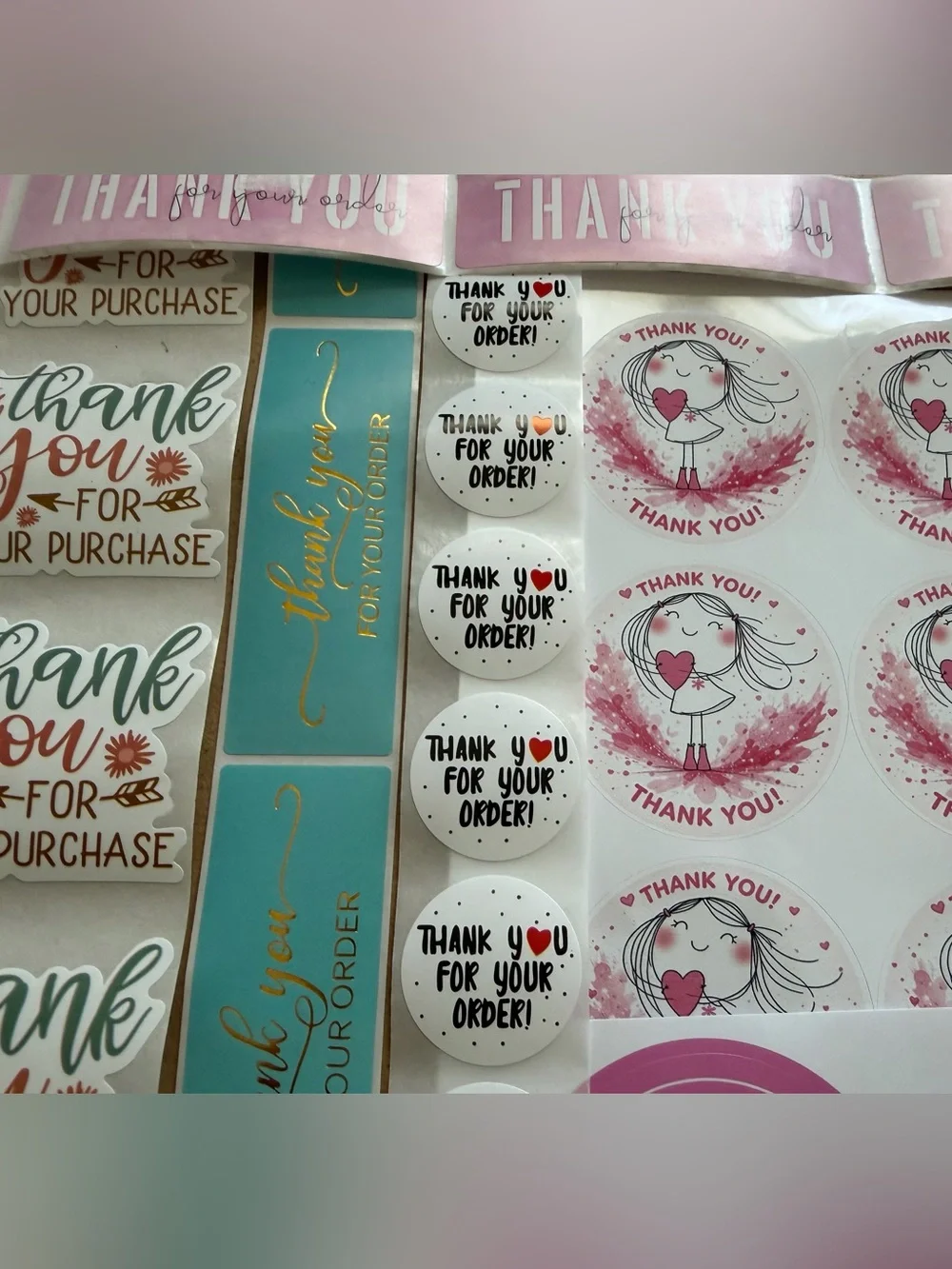 Thank you business stickers bundle 220 count variety